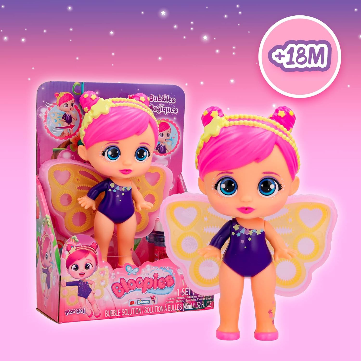 IMC TOYS - Bloopies Magic Bubbles – Bambole con Ali che Fanno Bolle (+18 mesi)